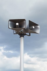 Image showing Loudspeakers on a mast