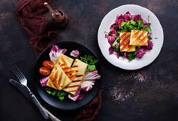 Image showing salad with halloumi