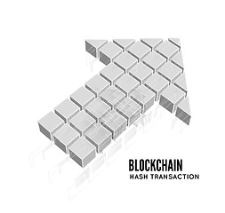 Image showing Blockchain vector illustration in the form of cubes in the form of an arrow. Block chain design. The concept of information transfer