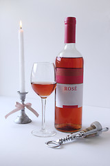 Image showing Elegant rose wine