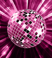 Image showing Disco ball party vector background with rays vector