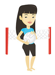 Image showing Beach volleyball player vector illustration.