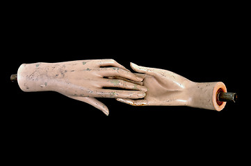 Image showing doll hands weathered plastic mannequin