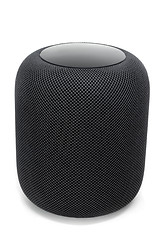 Image showing Using an Apple HomePod speaker on white