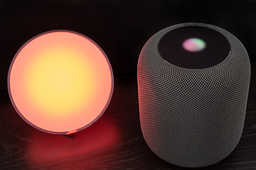 Image showing Using an Apple HomePod speaker to control a smart light