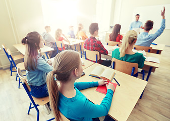 Image showing group of high school students and teacher