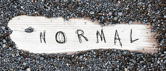 Image showing Sand on planked wood - Normal