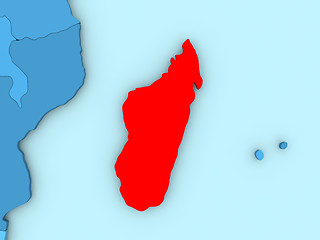 Image showing Madagascar on 3D map