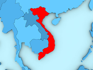 Image showing Vietnam on 3D map