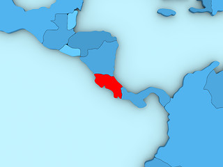 Image showing Costa Rica on 3D map