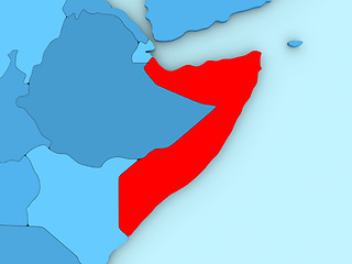 Image showing Somalia on 3D map