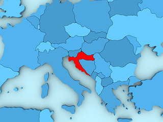 Image showing Croatia on 3D map