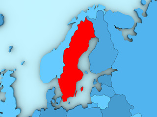 Image showing Sweden on 3D map