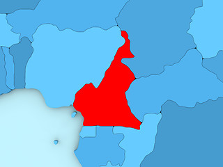 Image showing Cameroon on 3D map