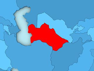 Image showing Turkmenistan on 3D map