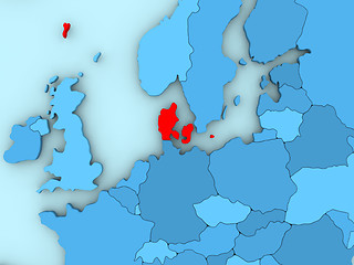 Image showing Denmark on 3D map