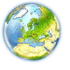 Image showing Slovakia on isolated globe