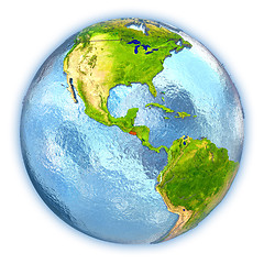 Image showing El Salvador on isolated globe