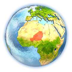 Image showing Niger on isolated globe