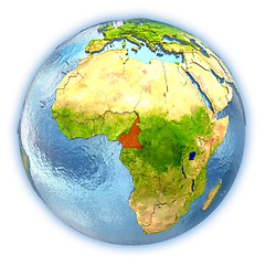 Image showing Cameroon on isolated globe