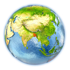 Image showing Bangladesh on isolated globe