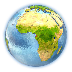 Image showing Equatorial Guinea on isolated globe