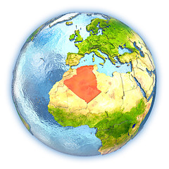 Image showing Algeria on isolated globe