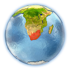 Image showing South Africa on isolated globe