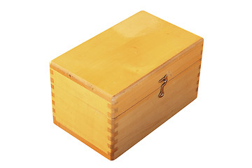 Image showing closed wooden box on white background