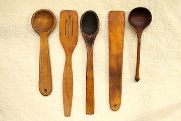 Image showing wooden kitchen tools