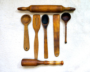 Image showing wooden spoons rocking shovels