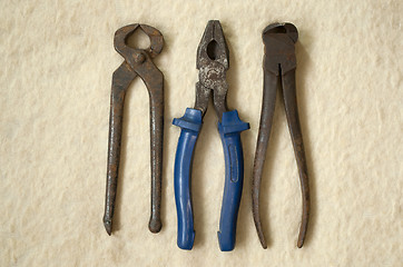 Image showing old tongs and pliers