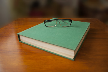 Image showing lying book with a green cover