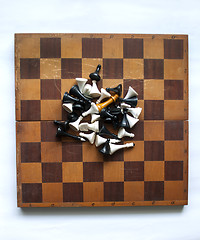 Image showing old scratched chessboard