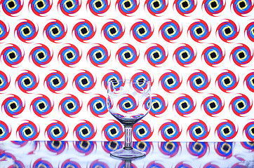 Image showing glass wine glass on a colored background