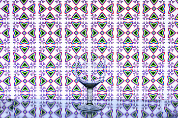 Image showing glass wine glass on the background of crosses