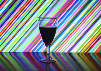 Image showing glass wine glass with red wine