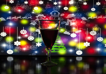 Image showing wineglass filled with wine