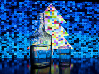 Image showing glass bottle of vodka