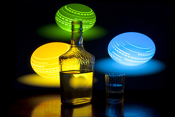 Image showing transparent glass bottle of vodka
