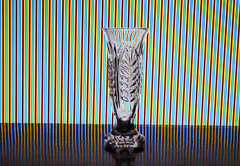 Image showing transparent glass vase with patterns