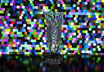 Image showing glass transparent vase on the background