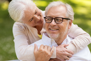 Image showing portrait of happy senior couple at park