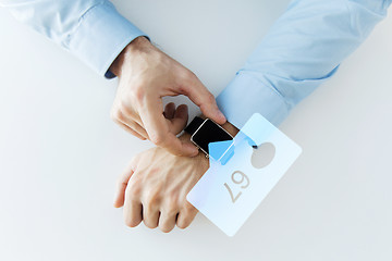 Image showing hands with smart watch and social media icons