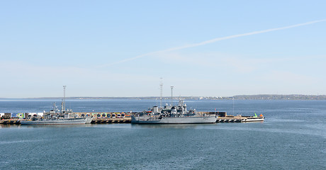 Image showing Minehunter ships at the Port of Tallinn