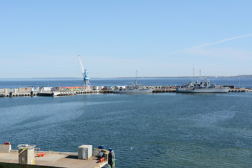 Image showing Minehunter ships docked at the Port of Tallinn