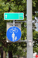 Image showing Walking and Cycling Sign