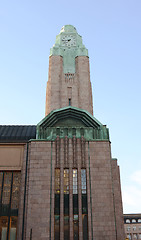 Image showing Clock tower of Helsinki Central Station in Finland