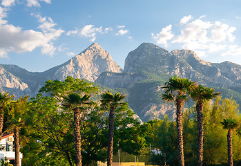 Image showing Park and mountains in Kemer