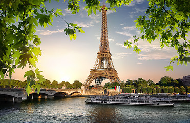 Image showing River Seine and Eiffel Tower